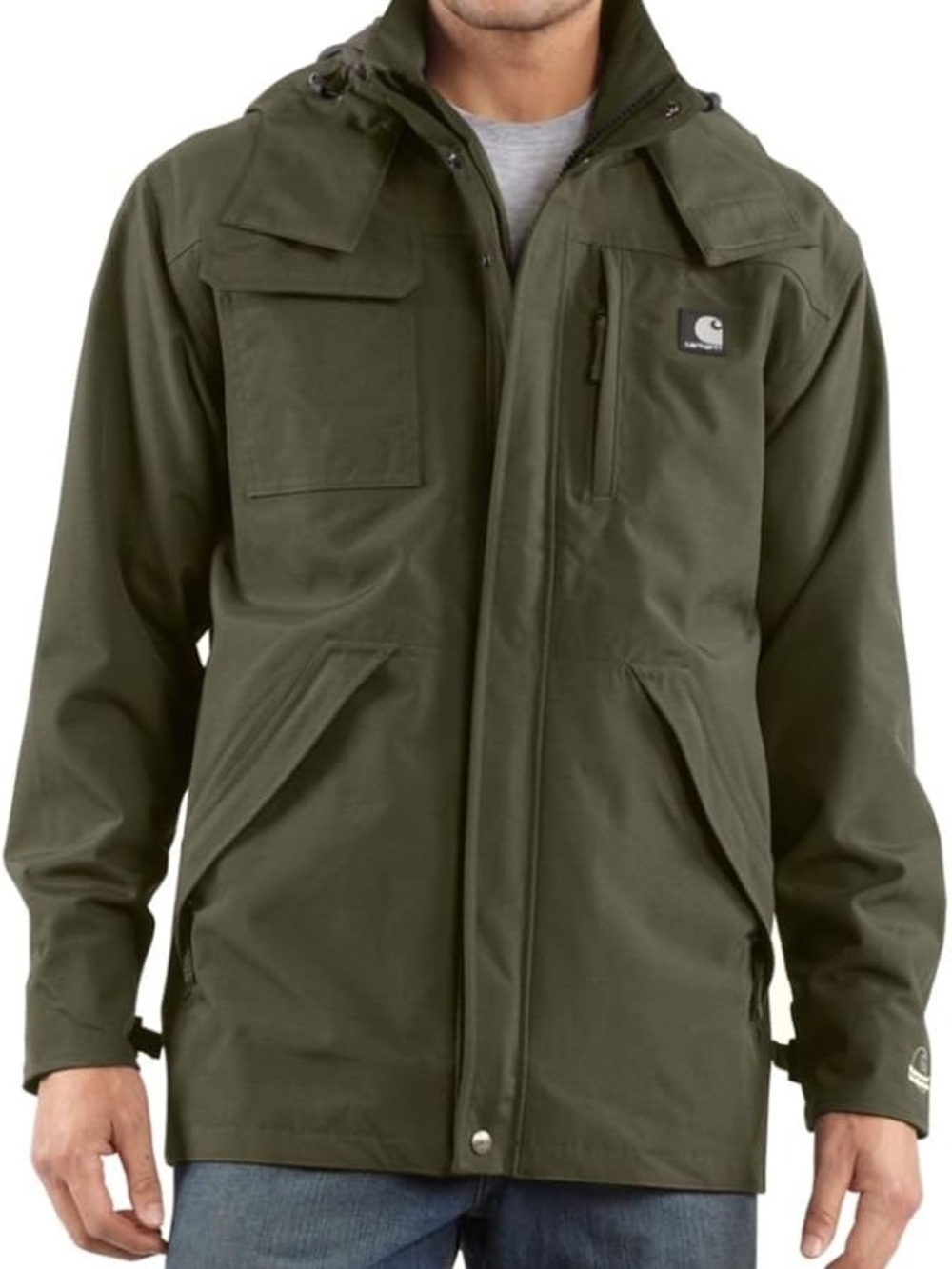 Carhartt Men's Olive Hooded Field Jacket